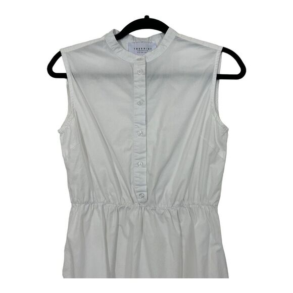 The Shirt Rochelle Behrens Womens Size Small White Sleeveless Half Button Dress - Picture 2 of 7